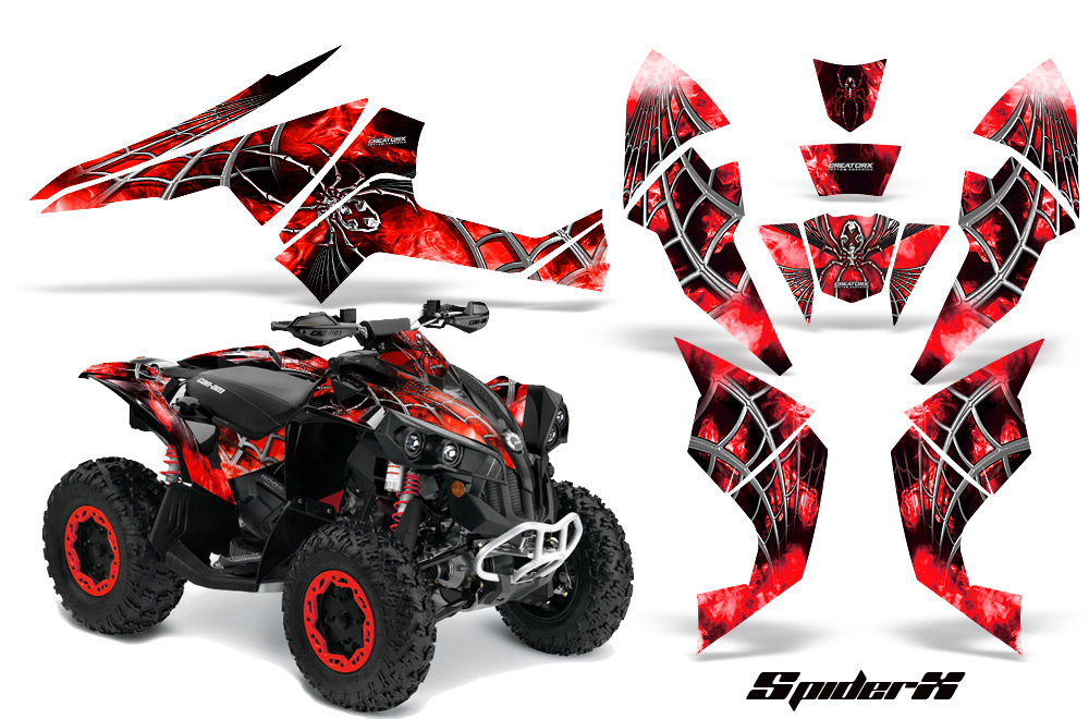 Can-Am Renegade 800 Graphics Kit SpiderX Red Black